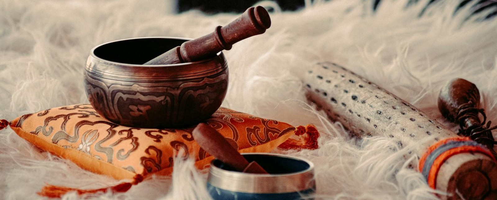 Cabin with sound healing equipment